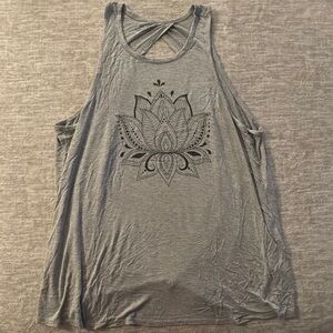 Miken Gray Backless Graphic Tank Top